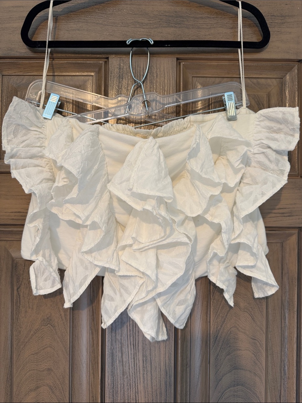 NWT Anthropologie White Ruffled Tube Top - Women’s XL